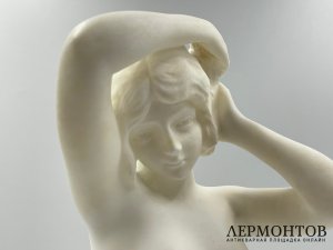 Скульптура Купальщица в ст. Модерн. Австрия, 1900-е гг., Ernst Beck.  Алебастр