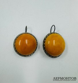 Серьги. Янтарь, СССР, 2-я половина 20 века