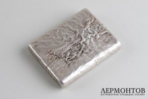 Портсигар самородок. Серебро 916 пробы. СССР, 30-40е годы XX в.