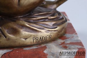 Скульптура Леда и лебедь. Франция, Pradier, 19 век. Бронза.