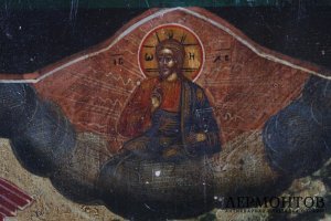 Икона Троица. Дерево, левкас, темпера. Российская империя, XIX век.
