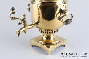 Самовар-банка. Наследника И.Г. Баташева в Туле. 2 л. Латунь. Российская империя.