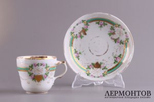 Чайная пара. Фарфор. Завод М. Куриного, до 1917 г.