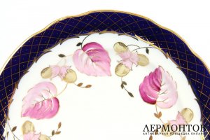 Тарелка Золотой орех, авторская. С. Аникин. СССР, Дулево, 1960-80е гг.