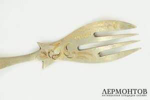 Вилка для рыбы в стиле модерн. Германия, начало 20 в. Серебро 800 пробы.