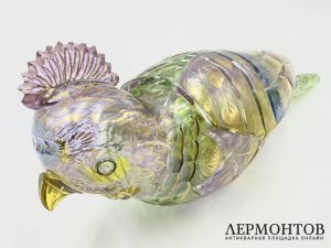 Декоративный попугай. Зап. Европа, 19 век. Цветное стекло.