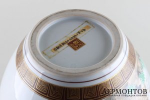 Ваза Пейзаж с птицей. Фафрор, роспись. Япония, Киндзан Кутани, вторая половина XX в.