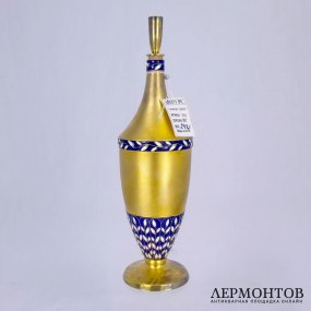 Коньячный набор: поднос, 6 рюмок, графин. Серебро 916. СССР
