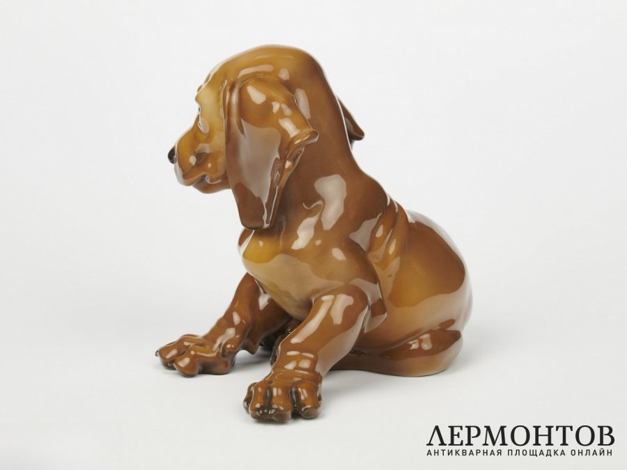 Статуэтка «Молодая такса». Фарфор, Rosenthal, Германия, 1938 год