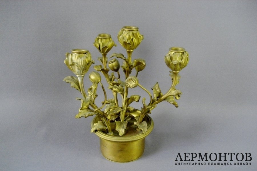 Канделябр Маки. Бронза. Европа XIX век. 