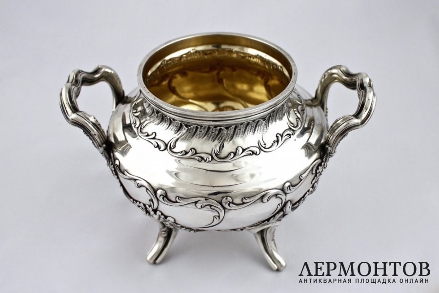 Сахарница H. Soufflot. Cеребро 950 пробы. Франция, XIX в.