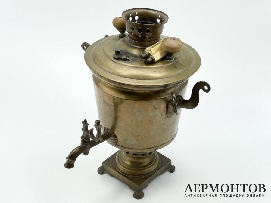 Самовар. Россия, Тула, Алекс. Маликов, 19 век. Латунь.