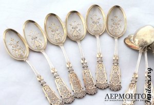 Набор чайных ложек. Серебро 800. Германия