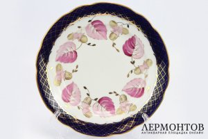 Тарелка Золотой орех, авторская. С. Аникин. СССР, Дулево, 1960-80е гг.