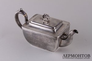 Чайник заварочный. Wiberg. Серебро 84 пробы. Российская империя, 1852 год.