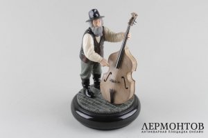 Скульптура Еврей - музыкант. Камнерезная композиция. Современная работа.