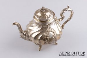 Чайник в стиле неорококо. Серебро 950 пробы. Франция, конец XIX в.