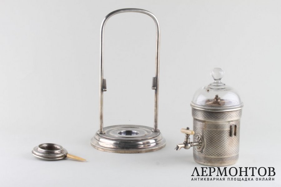 Кофеварка. Варшава. Мельхиор, посеребрение, Российская империя.