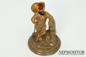 Статуэтка Лис Мореплаватель. Западная Европа, 1 половина 20 века. Бронза, золочение.