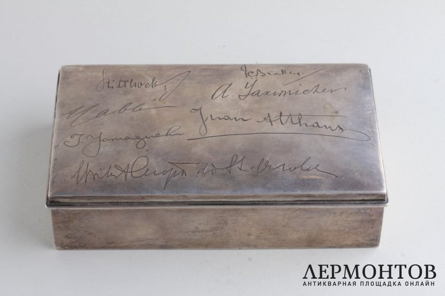Хьюмидор с подписями военно-морских атташе в США 1934-36 гг., Тамона Ямагути и др.