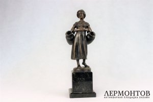 Скульптура. Девушка с кувшинами. Бронза. Hans Keck. Германия 