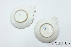 Розетки из Константиновского сервиза. Россия, ИФЗ, Николай I, 19 в. Фарфор, роспись.