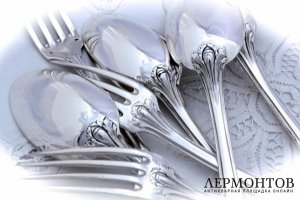 Столовый набор на 6 персон. Серебро 950. Франция