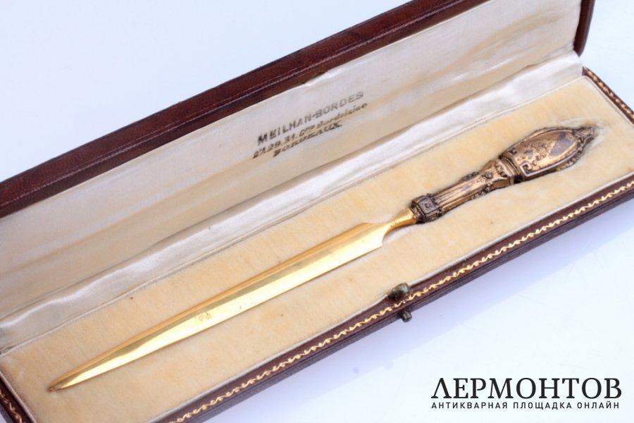 Нож для разрезания бумаги M. Bordes. Серебро 800. Франция