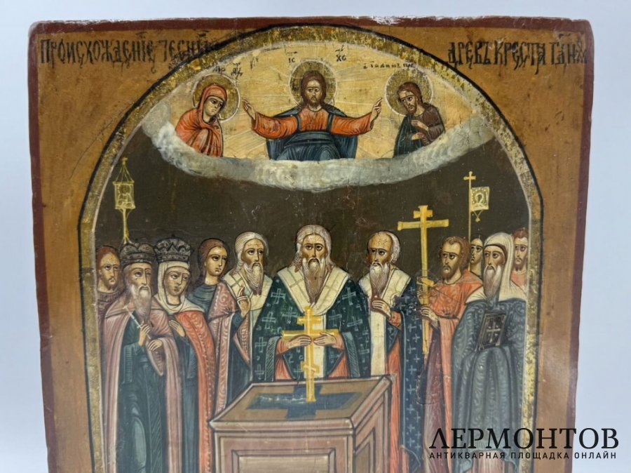 Икона Происхождение Честных Древ Креста Господня. Россия, 2 половина 19 века.