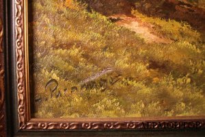 Картина. Альпийский пейзаж. Неизвестный художник. Холст, масло. Европа