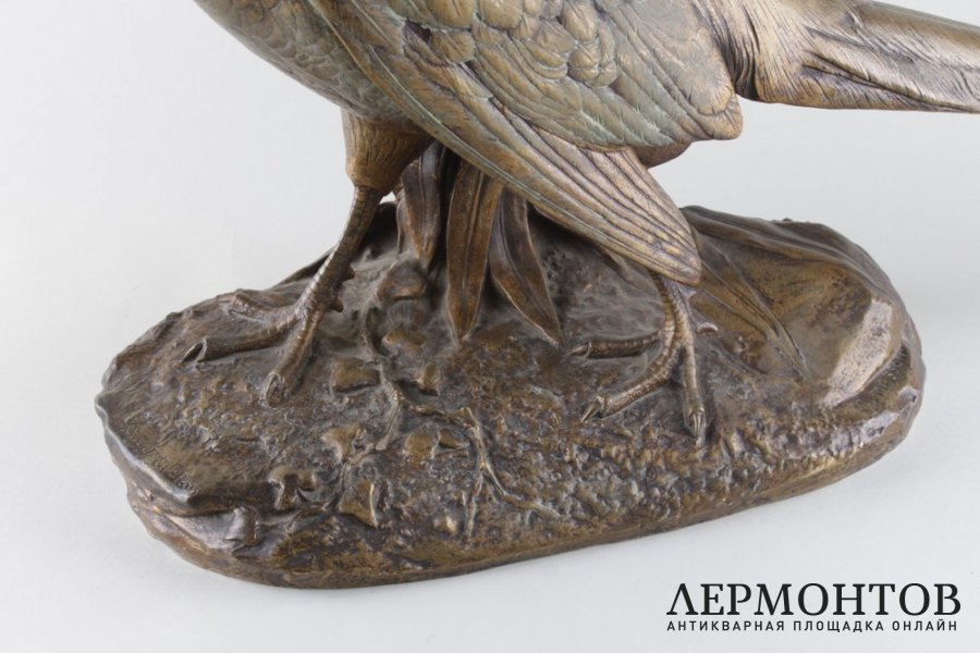 Скульптура Фазан.  Франция, Париж, автор модели Clovis Masson, кон. 19 в. Бронза.