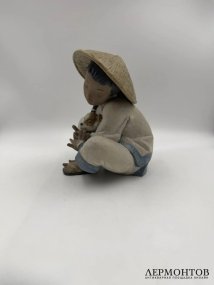 Статуэтка «Лучший друг мальчика». Фарфор грес, Lladro, скульптор Francisco Polope, Испания, 1992–2004 годы