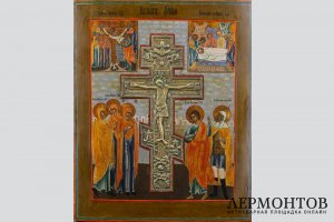 Икона Распятие Христово с врезным крестом. Россия, 19 век. 