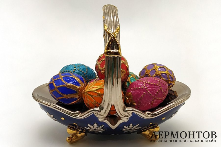 Зимняя пасхальная корзиночка. США, The Franklin Mint, по заказу Дома Фаберже