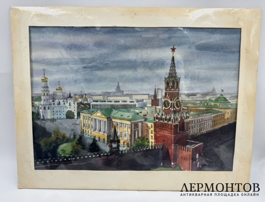 Картина «Вид на колокольню Ивана Великого». Бумага, акварель, Россия, 1995 год