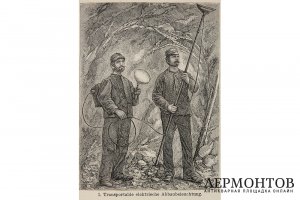 Гравюра Горная добыча. Германия, Лейпциг,  Brockhaus Kon.-Lex.