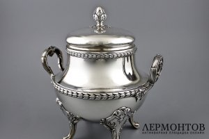 Сахарница в стиле ампир. Ravinet et Denfert. Серебро 950 пробы. Франция, 1900-e.