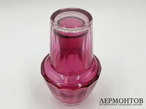 Графин со стаканом Виардо. Франция, 19 век. Цветное стекло.