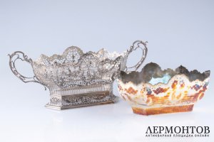 Ваза кашпо для цветов. Германия. Серебро 800. 
