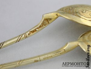 Две чайные ложки. 1857 год. Серебро 84. Россия
