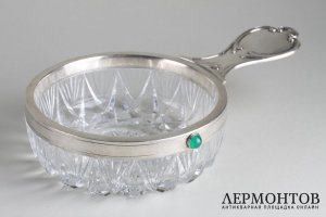 Ковш хрустальный с серебряной оправой. Россия, начало 20 века.