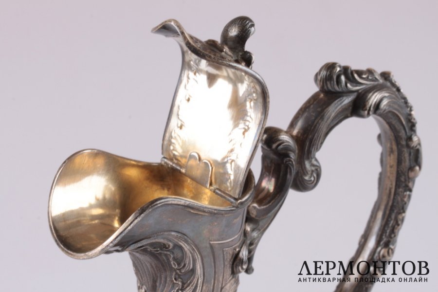 Пара графинов. Серебро 950 пробы, хрусталь. Конец XIX в.  Франция