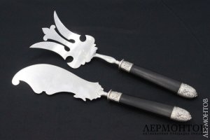 Набор для сервировки рыбы Art nouveau. Серебро 950. Франция