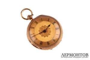 Открытые карманные часы. Золото 750. Англия