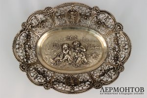 Ваза ажурная. Серебро 800 проба. Европа XX век.
