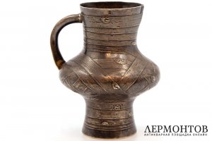 Молочник в русской технике Лыко. Российская Империя, мастер В. Семенов, 1868 г.