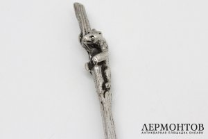 Чайная ложка медведь. Серебро 84 пробы. Россия, 1908 год.