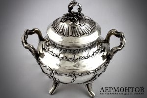 Сахарница H. Soufflot. Cеребро 950 пробы. Франция, XIX в.