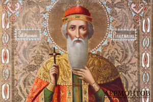 Икона Князь Владимир. Россия, кон.19 в.  Дерево, левкас, темпера.