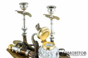 Письменный набор. Австрия, кон. 19 в. Бронза, литье, золочение.